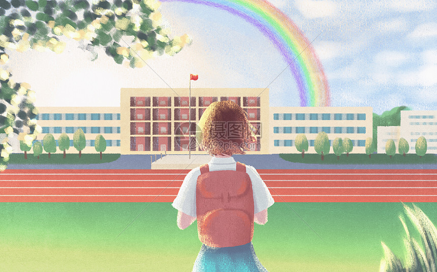 毕业女学生背影