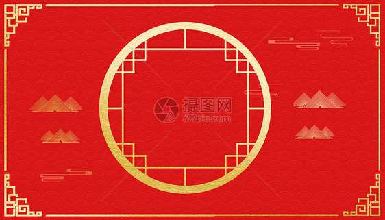 红金中国风背景图片