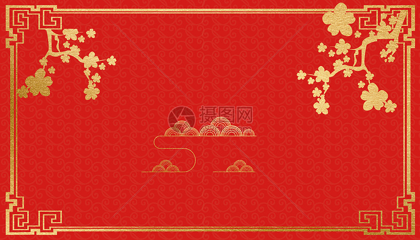 红金中国风背景图片