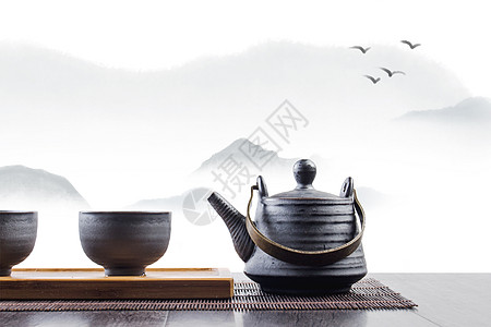 茶文化茶园水墨高清图片