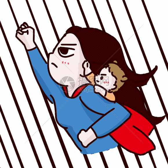 超人母亲奋斗表情gif