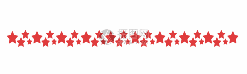 红色圣诞五角星分割边框图片