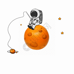 创意橘子星球gif图片