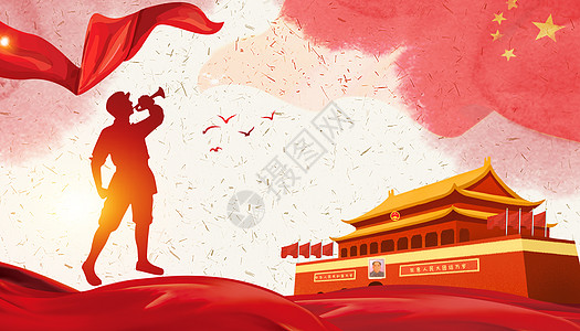中国梦建军节设计图片