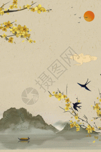 底纹边框复古文艺中国风海报背景GIF高清图片