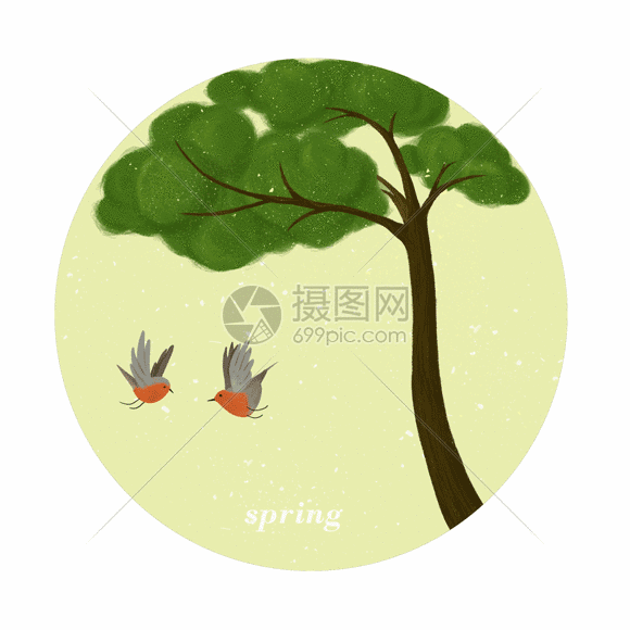 gif动图 插画动图 春分景色gif.aep,psd,gi 580_580