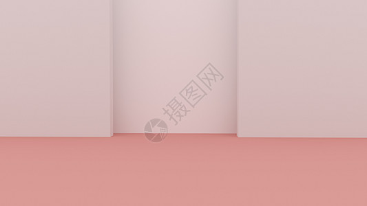 电商背景墙C4D粉色几何背景设计图片