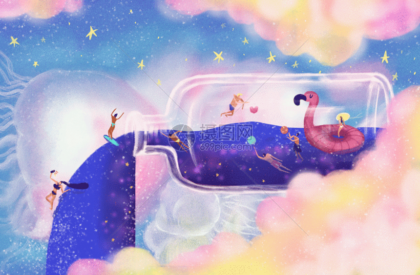 gif动图 插画动图 游泳gif.psd,gif 860_564