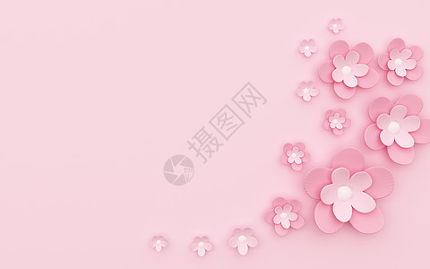 粉色花语背景图片
