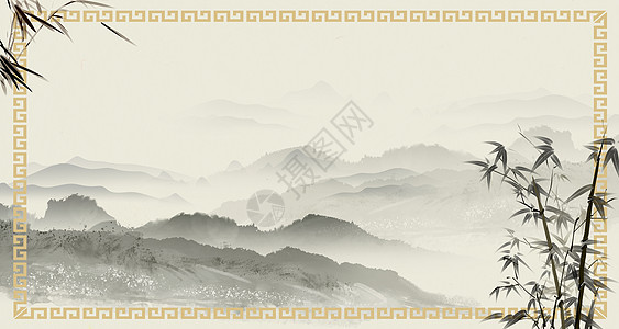 水墨中国风边框背景背景图片