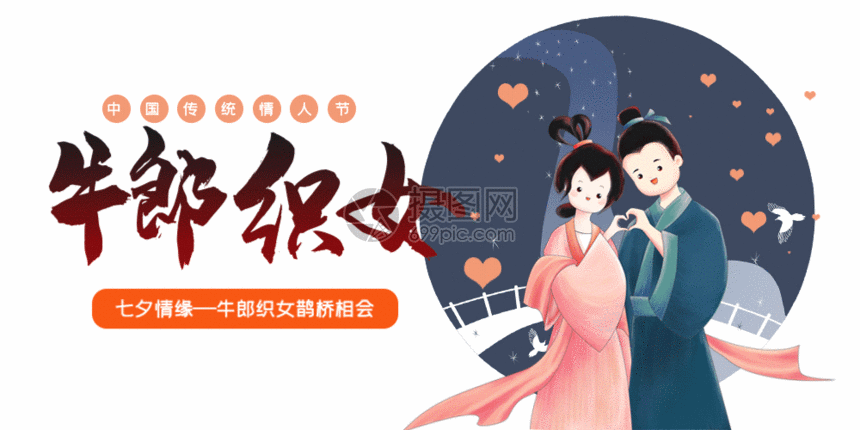 七夕公众号封面配图gif动图图片-正版gif素材-摄