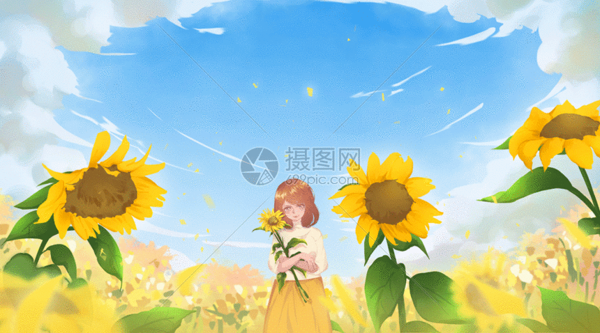 正版 gif动态图片下载,该  gif动态图片 标题为          向日葵gif