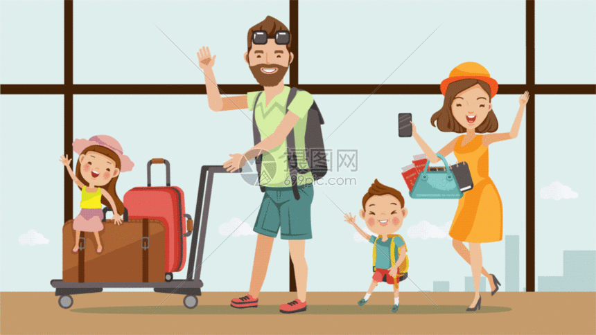 家庭旅gif动图动图图片-正版gif素材401590604-摄图网