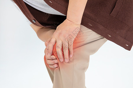 老年人膝盖疼痛背景图片