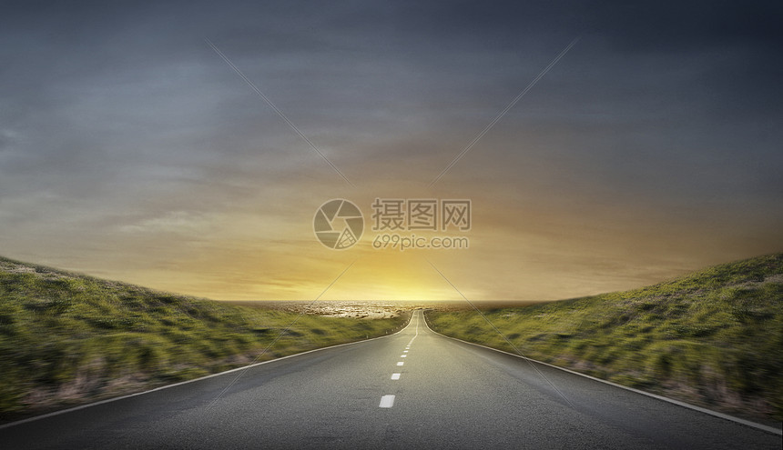 唯美公路背景图片