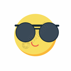 对话框图标墨镜酷表情图标emoji高清图片
