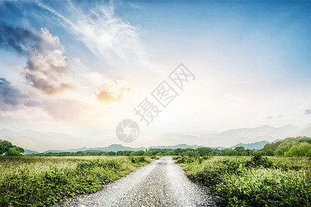 乡村道路天空高清图片素材