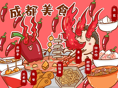 成都美食插画