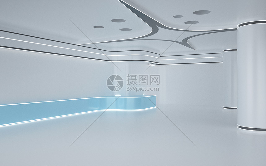 C4D发光空间背景图片