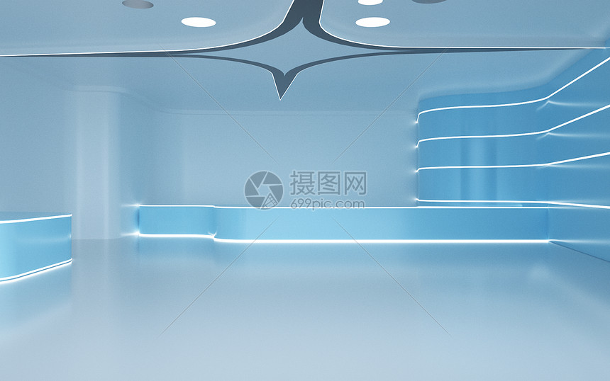 c4d发光线条空间图片