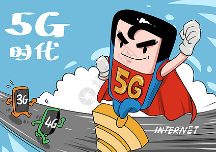 5G奔跑的4G手机高清图片