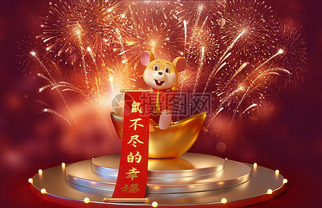 春节2020鼠不尽的幸福设计图片