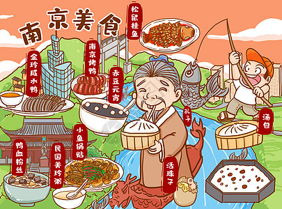 南京美食加油鸭漫画高清图片