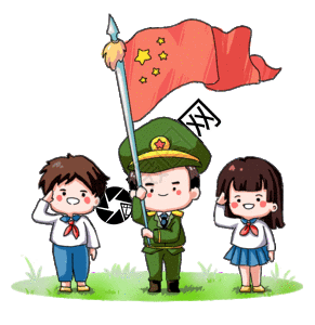 军人元素国庆手绘插画GIF高清图片