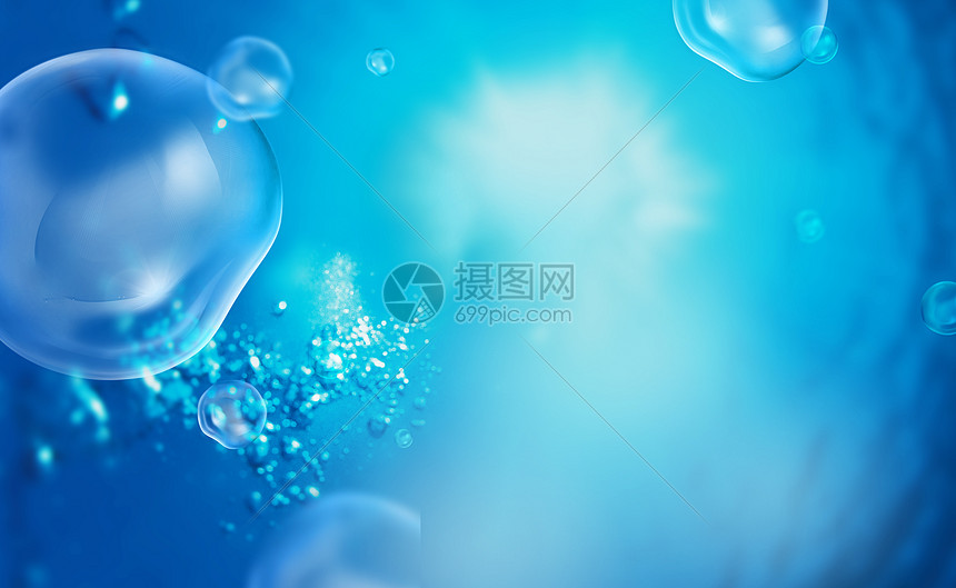 蓝色气泡背景图片