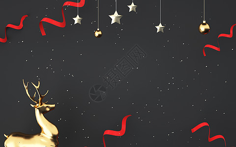 黑色圣诞节背景背景图片