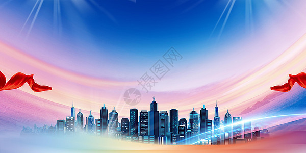 大气城市背景建筑高清图片素材