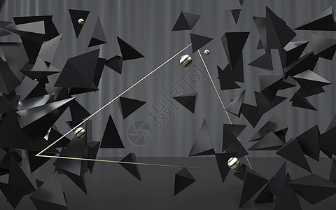C4D黑色几何背景3D高清图片素材