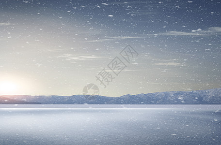 冬季雪景雪地背景降温高清图片