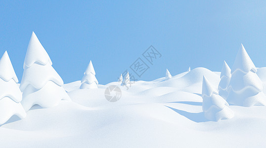 冬季雪景冬日插画高清图片