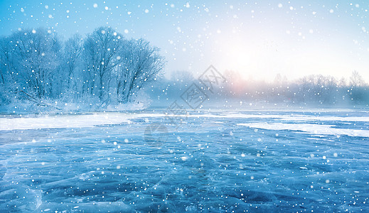 冰冷冬季背景设计图片