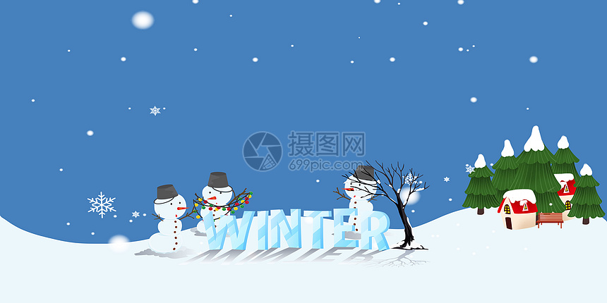 梦幻冬季雪人图片