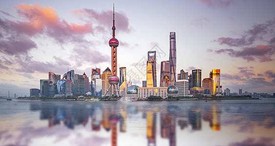 上海城市天际线天际线背景设计图片