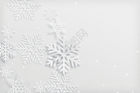 冬日温情剪纸风立体雪花背景GIF高清图片
