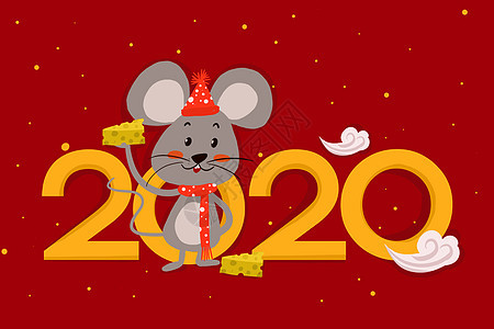 2020年鼠年创意插画背景图片