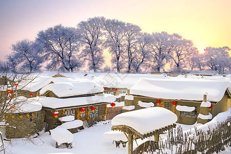 唯美雪乡城市大雪高清图片