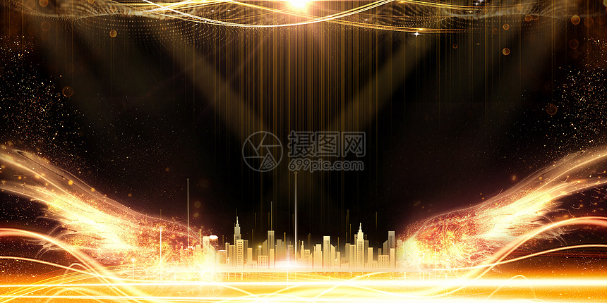 大气黑金商务年会背景