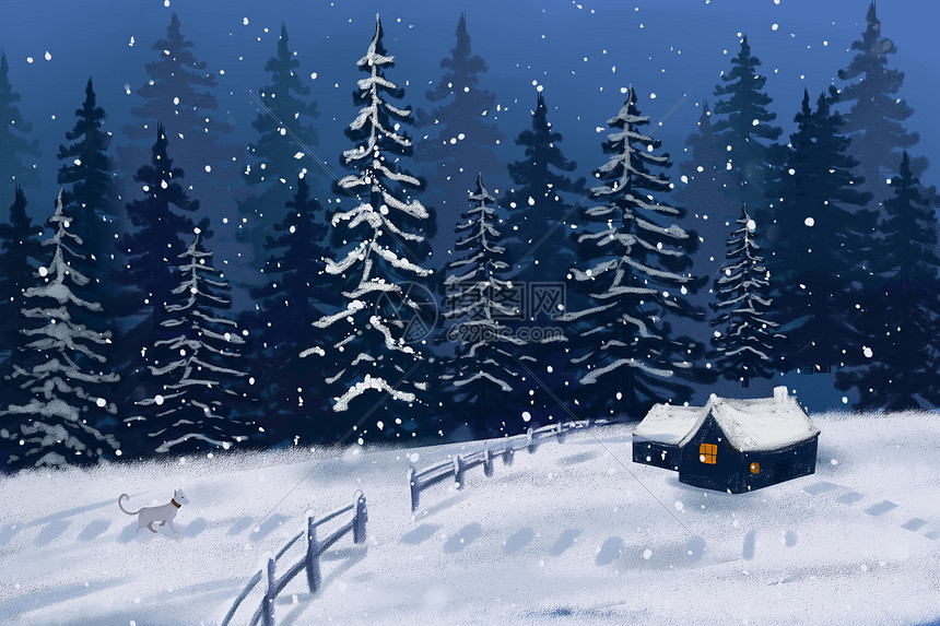 大雪森林雪景