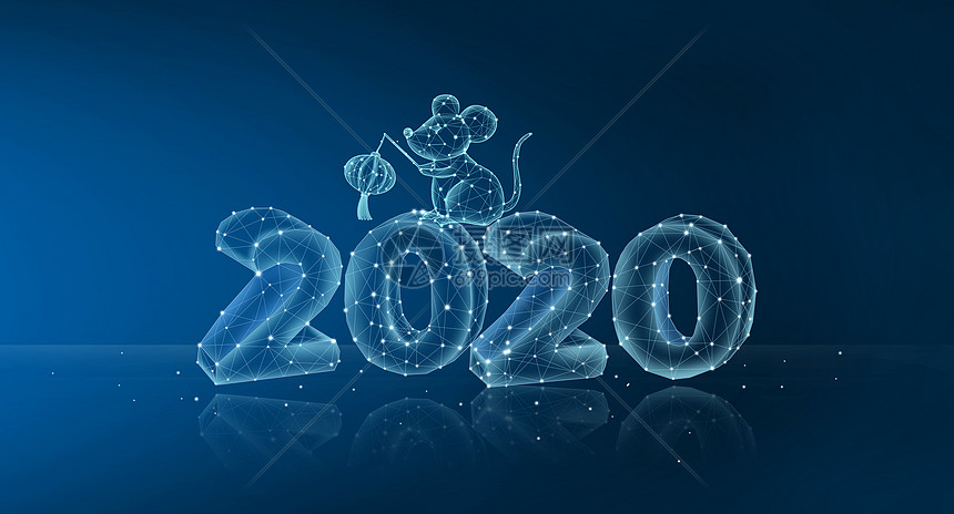 2020鼠年科技线条背景图片