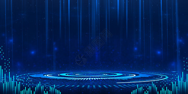 蓝色科技商务背景背景图片