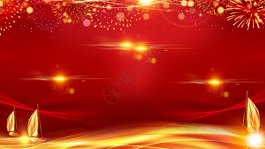 新年烟花红色节日背景设计图片