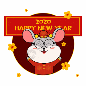 鼠年新年快乐卡通形象GIF图片