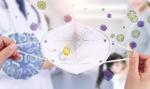 遏制疫情医疗口罩高清图片