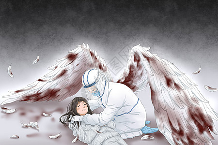 受伤的白衣天使保护病人背景图片