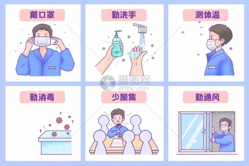 新型肺炎防范守则gif动图图片-正版gif素材401676272