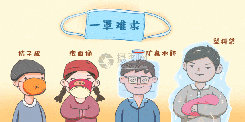 疫情期间口罩缺货一罩难求gif动图图片-正版gif素材401676274-摄图网